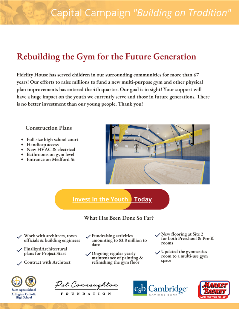 Capital Campaign to rebuild the Gym